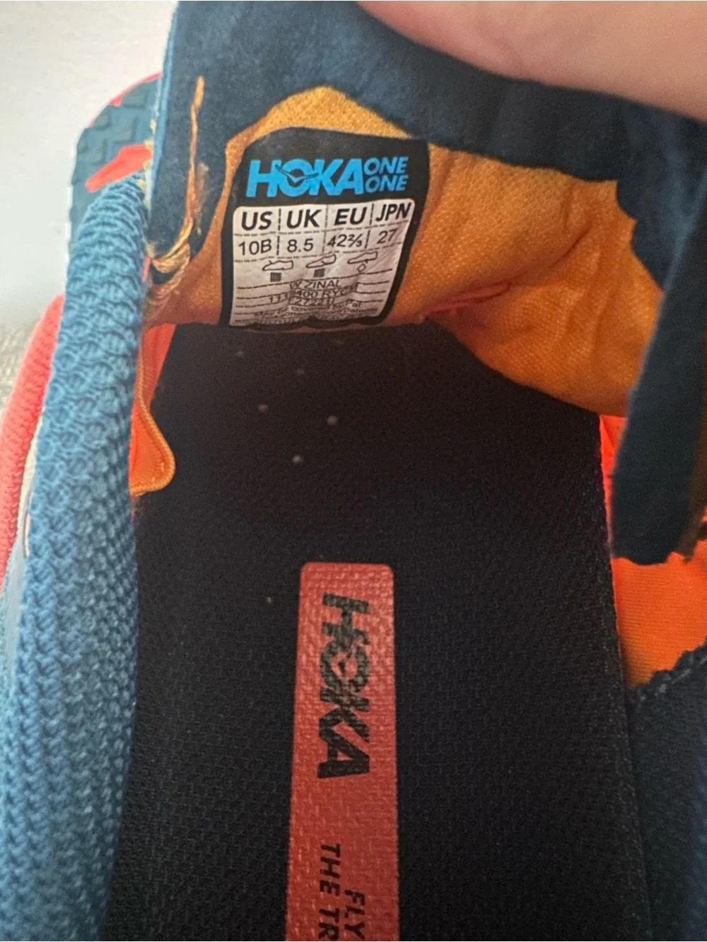 Hoka Women's Yellow Running Shoes with Coral and Navy Accents